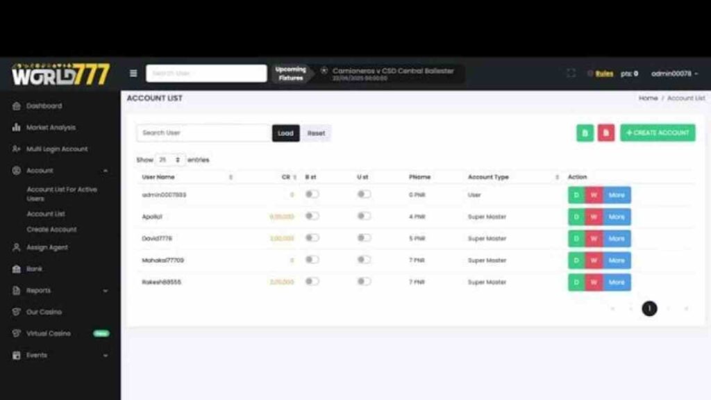 World777 Admin Panel